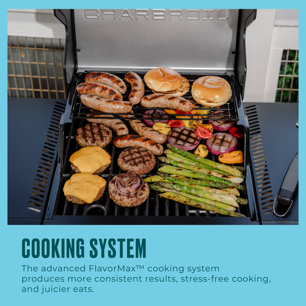 Char-Broil Performance Series™ FlavorMax™ 2 Burner Gas Grill Cabinet with Foldable Side Shelves Black product view 6