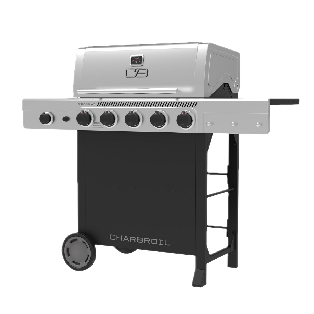 Char-Broil Performance Series™ 5 Burner Cart Gas Grill with Side Burner Black Stainless product view 2
