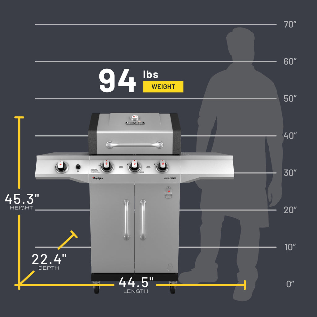 Char-Broil Performance 3B Gas Grill 375 Premium Silver product view 6
