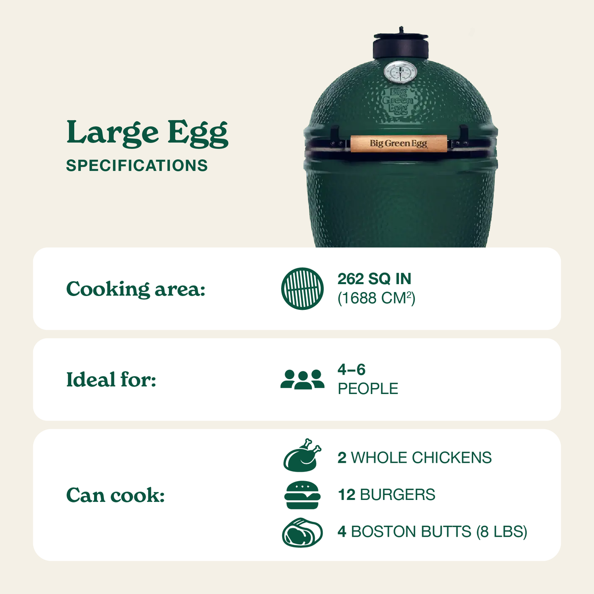 Big Green Egg Large Big Green Egg in Modular Nest with Expansion and 3 Acacia Inserts Package product view 2