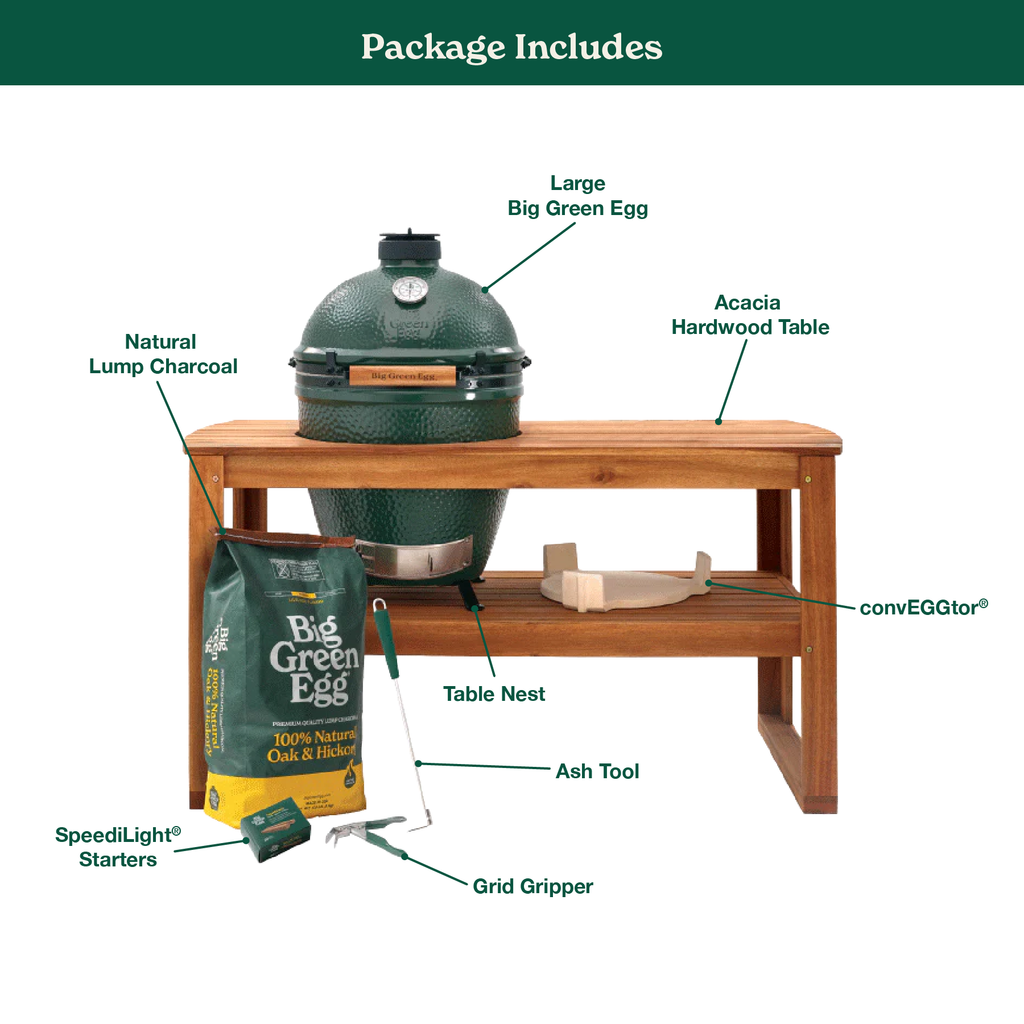 Big Green Egg Large Big Green Egg in Acacia Table Package product view 1