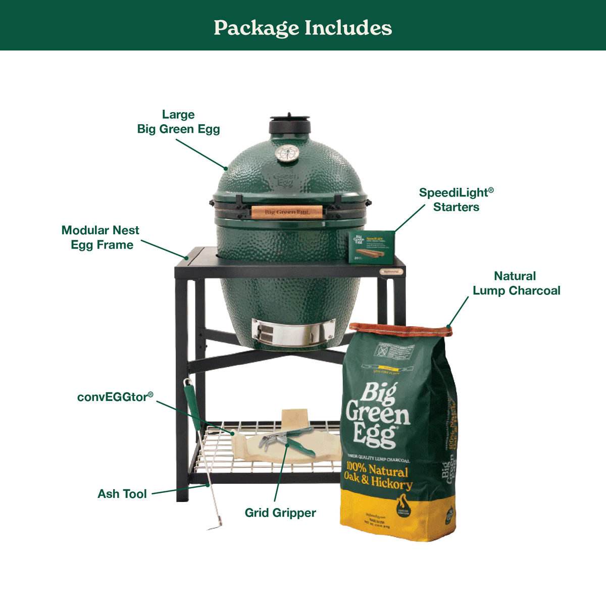 Big Green Egg Large Big Green Egg in Modular Nest Package product view 1