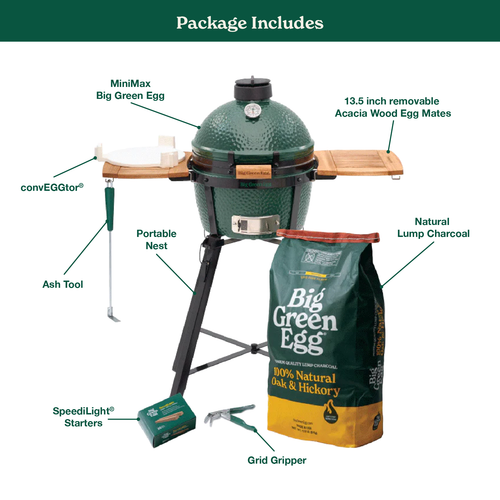 Big Green Egg MiniMax Big Green Egg with Nest and Acacia Mates Package product view 1