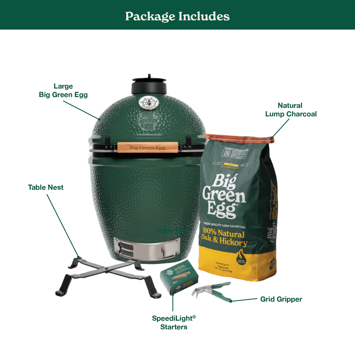 Big Green Egg Large Big Green Egg Built-in Package for contractors and custom kitchens product view 1