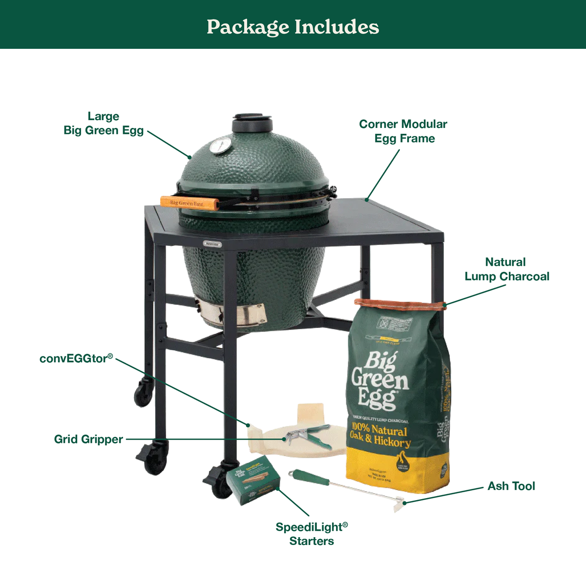 Big Green Egg Large Big Green Egg in a Corner Modular Package product view 1
