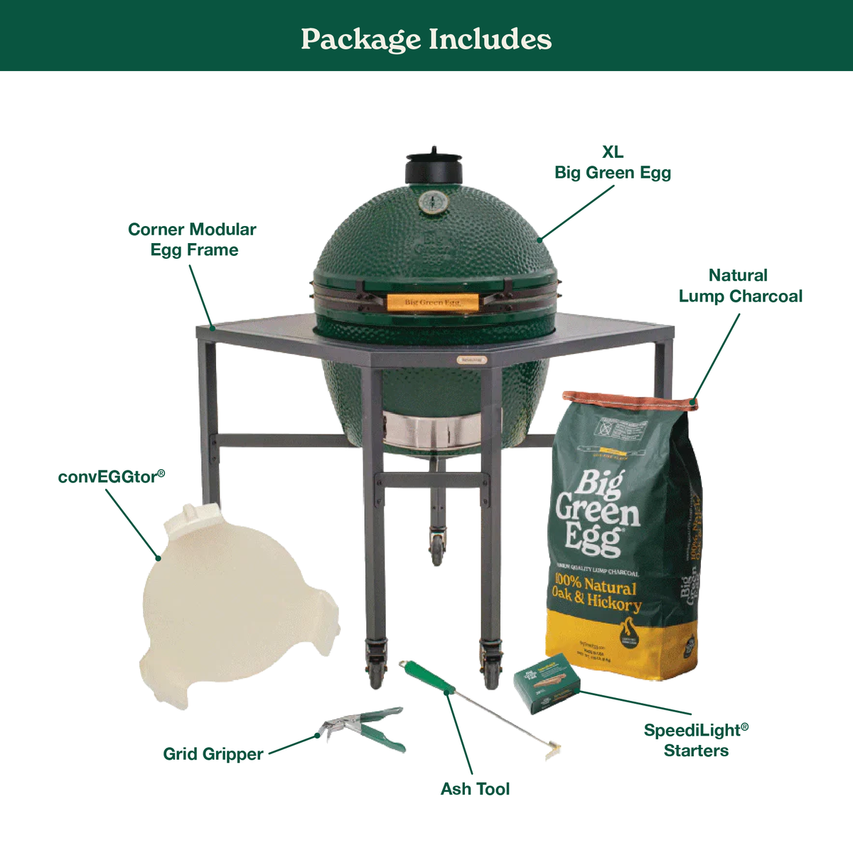 Big Green Egg XL Big Green Egg in a Corner Modular Package product view 1