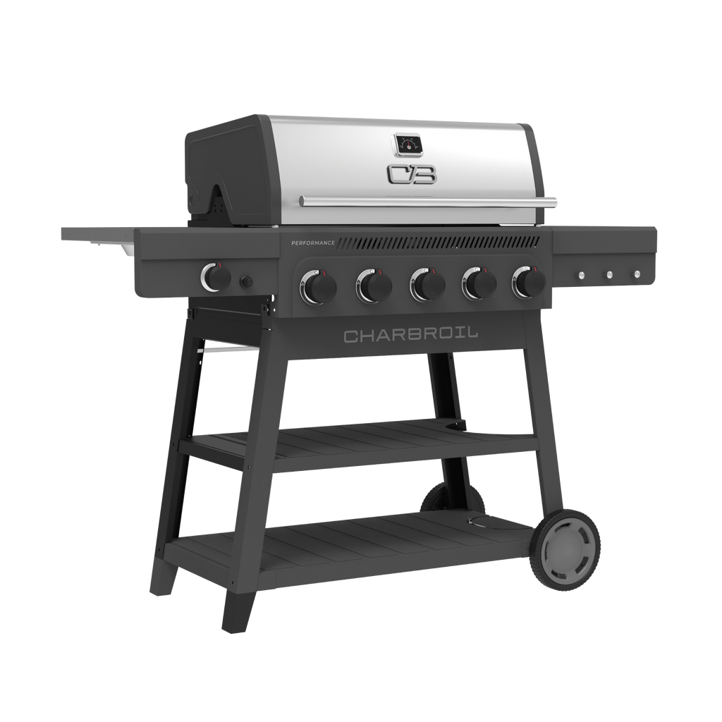 Char-Broil Performance Series™ FlavorMax™ 5 Burner Gas Grill Cart with Side Burner Gray product view 2