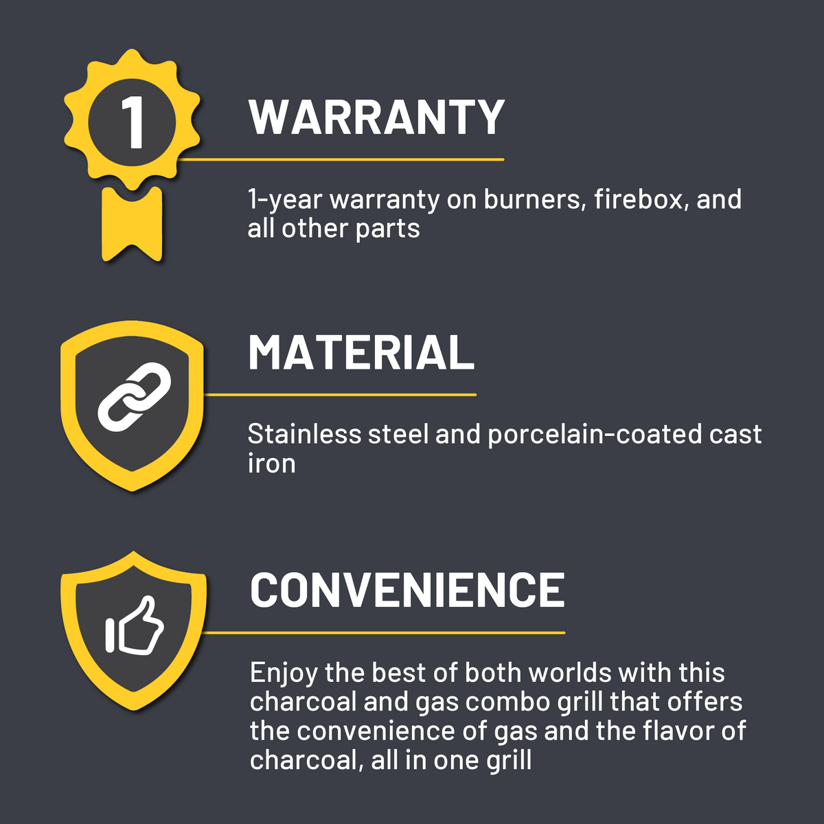 Char-Broil Deluxe Charcoal & Gas Combo Grill product view 10