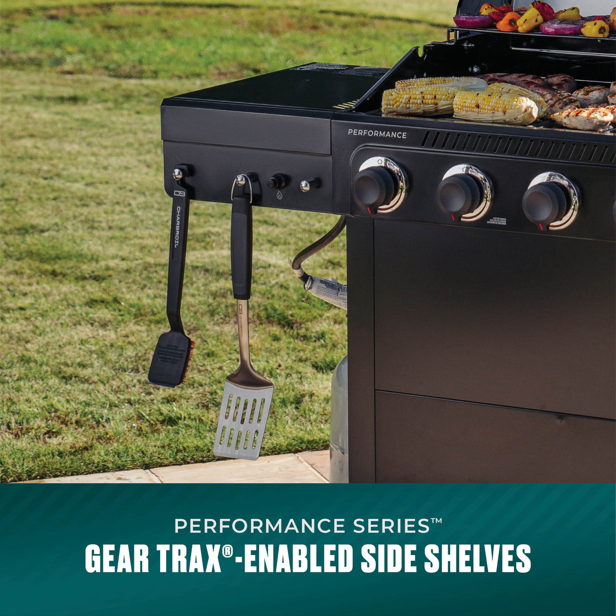 Char-Broil Performance Series™ 4-Burner Gas Grill with Sear Burners (Cart, Black/Stainless Steel) product view 7