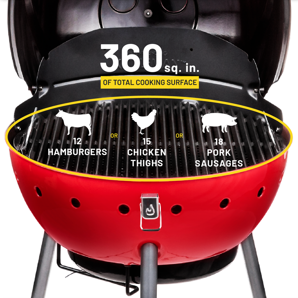 Char-Broil Kettleman® TRU-Infrared™ Charcoal Grill Red product view 7