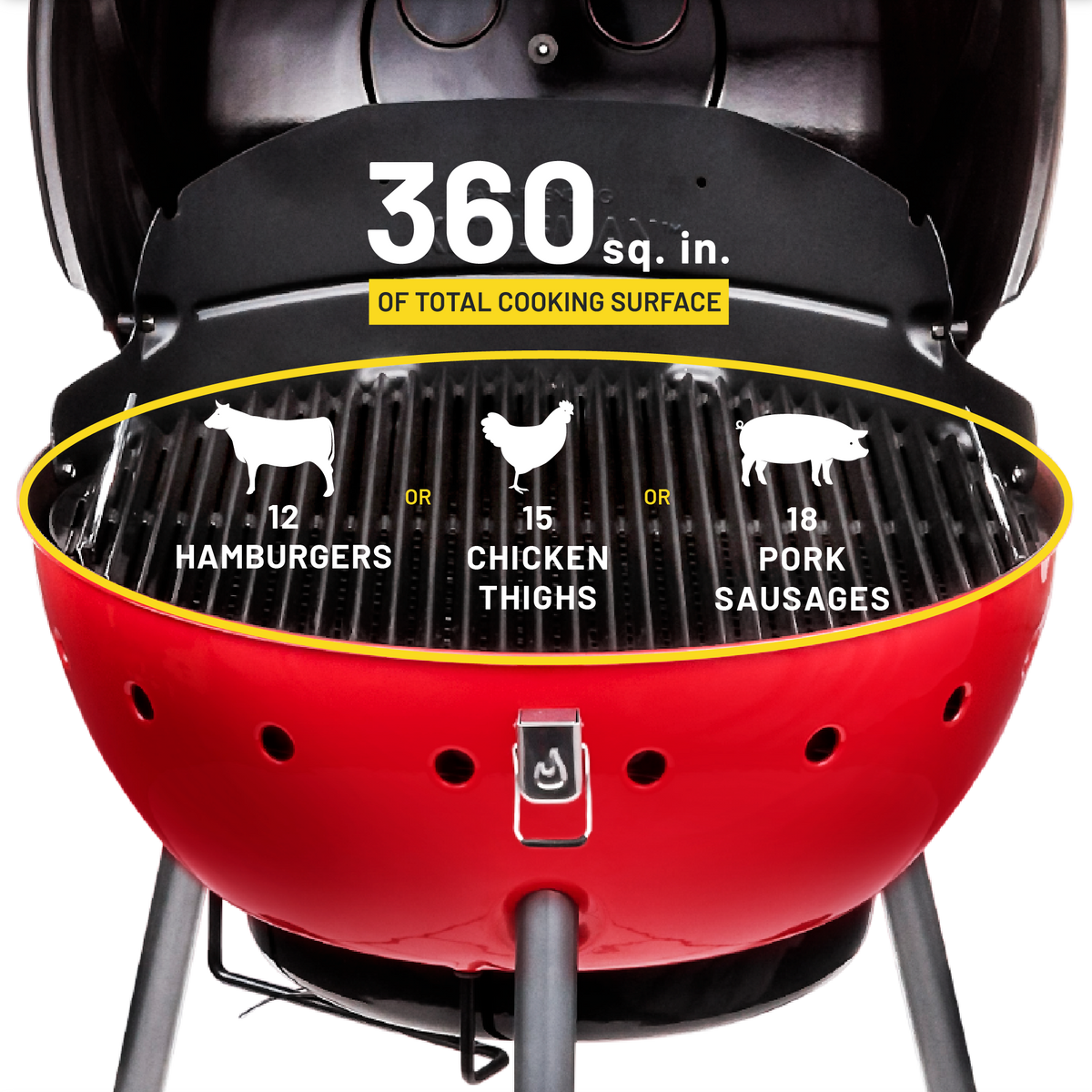 Char-Broil Kettleman® TRU-Infrared™ Charcoal Grill Red product view 7
