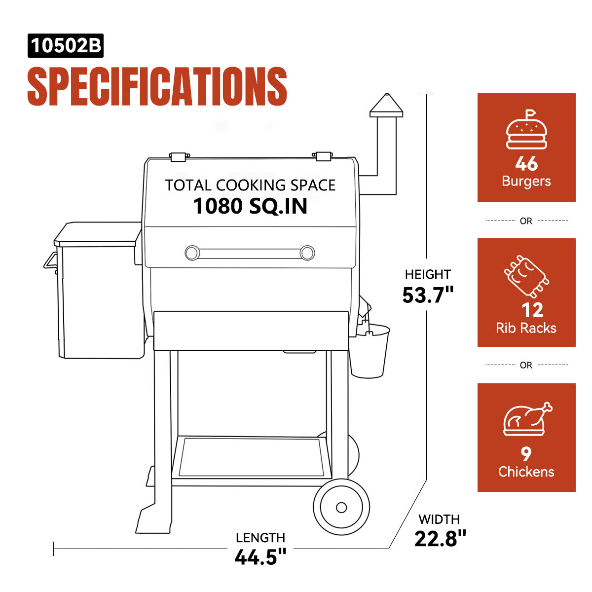Z GRILLS 10502B WIFI XL PELLET GRILL product view 1