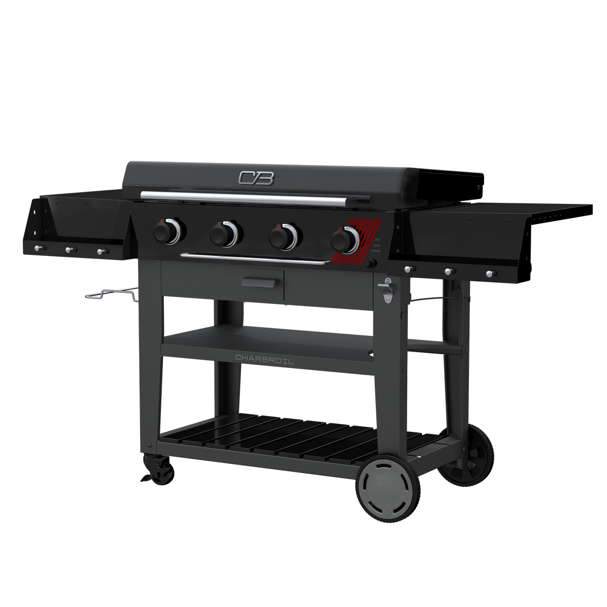 Char-Broil Charbroil® 36" Performance Series™ Deluxe Propane Gas Griddle with Cart 4 Burner Flat Top Grill, Black 463285924 product view 4