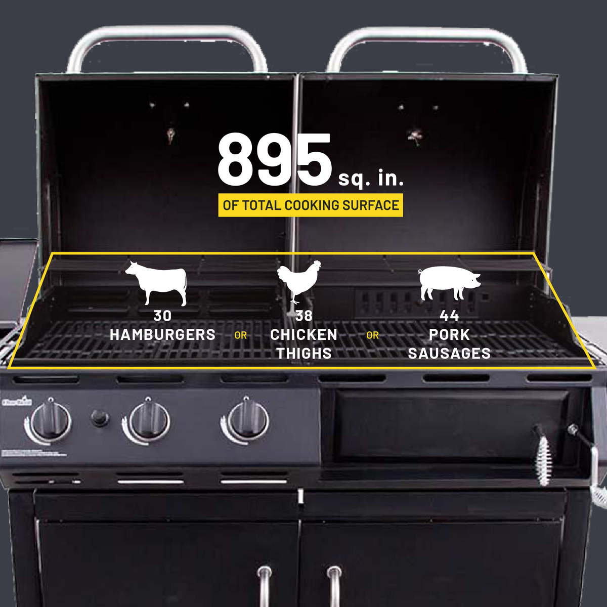 Char-Broil Deluxe Charcoal & Gas Combo Grill product view 7
