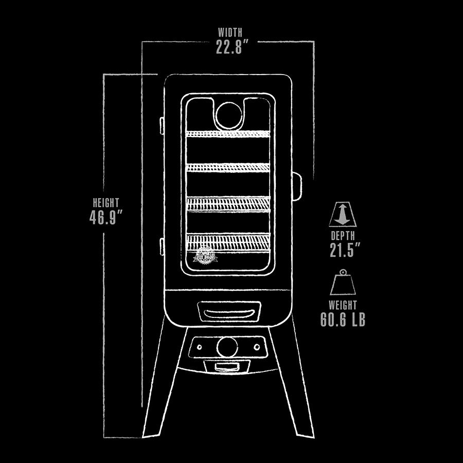 Pit Boss 3-Series Blue Hammertone Analog Vertical Smoker - PBV3A1 product view 10
