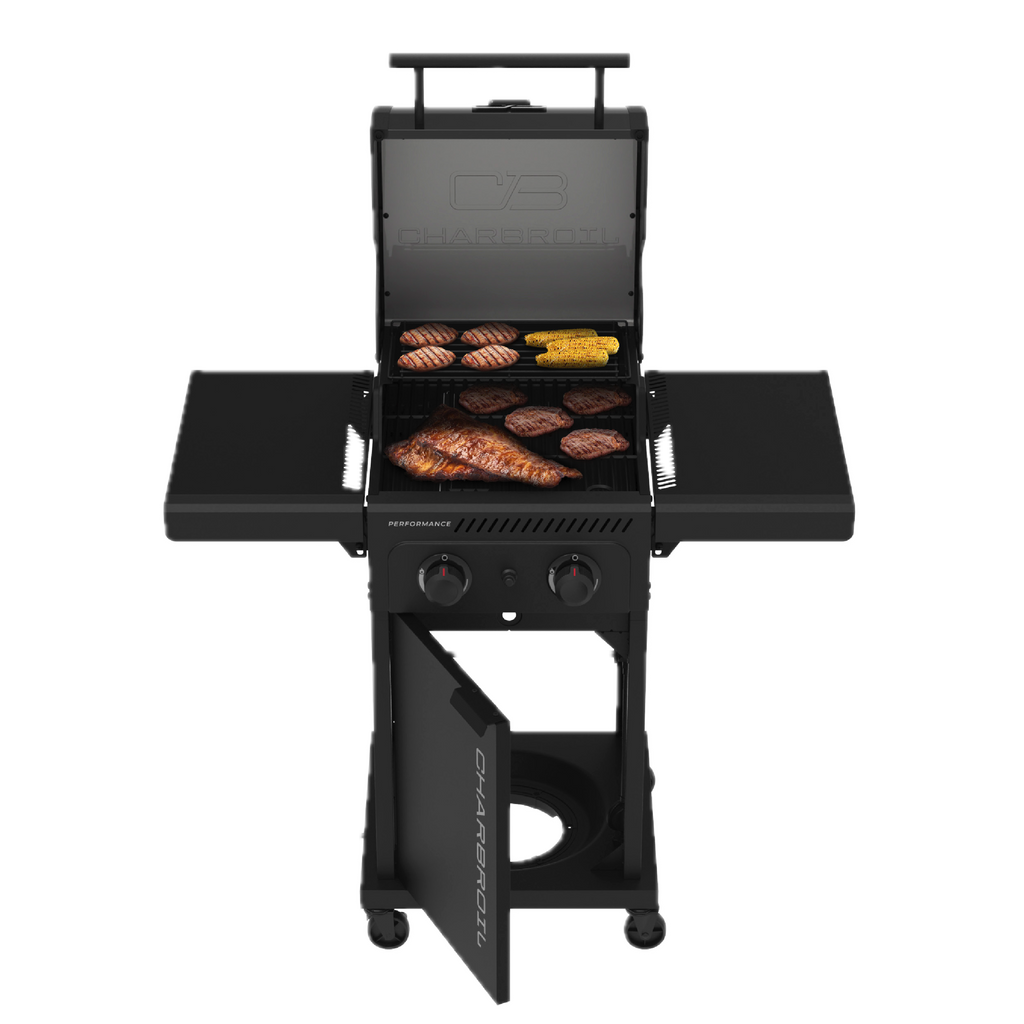 Char-Broil Performance Series™ FlavorMax™ 2 Burner Gas Grill Cabinet with Foldable Side Shelves Black product view 5