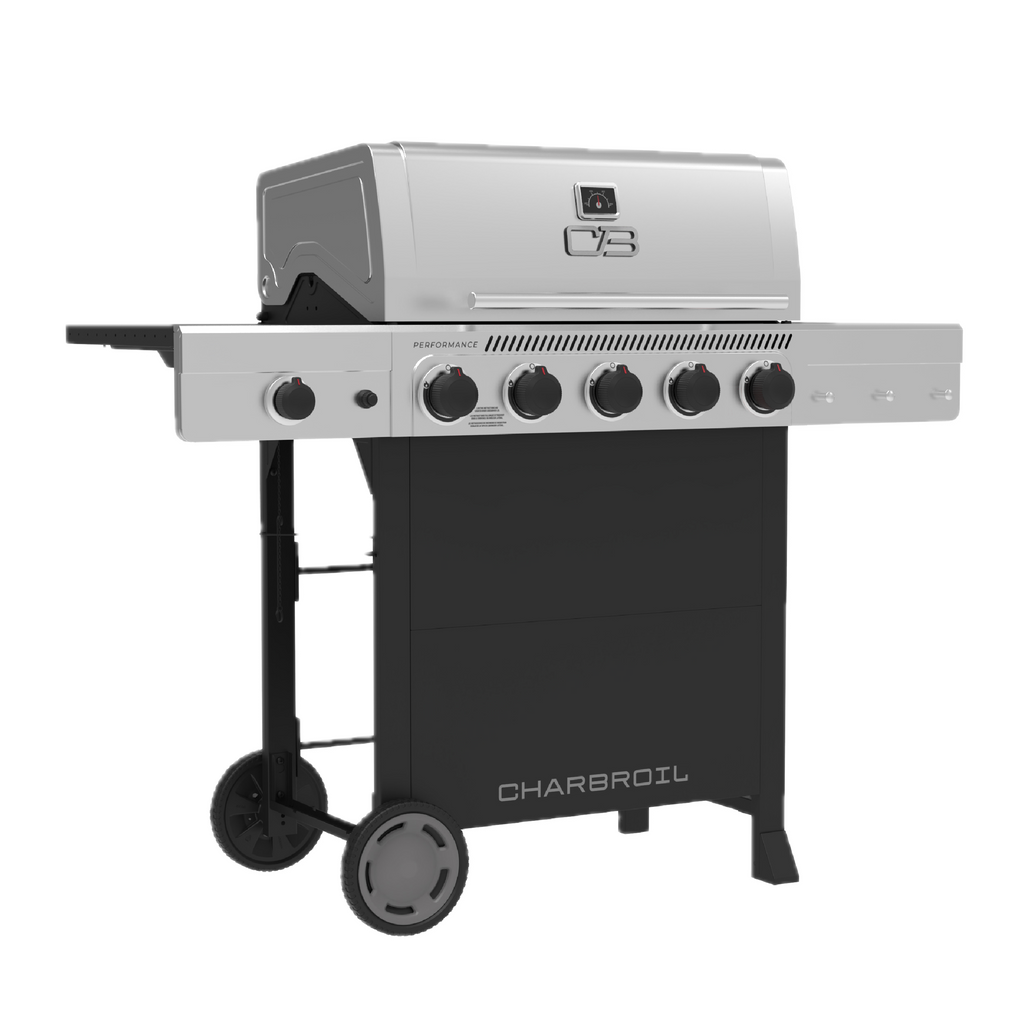 Char-Broil Performance Series™ 5 Burner Cart Gas Grill with Side Burner Black Stainless product view 1