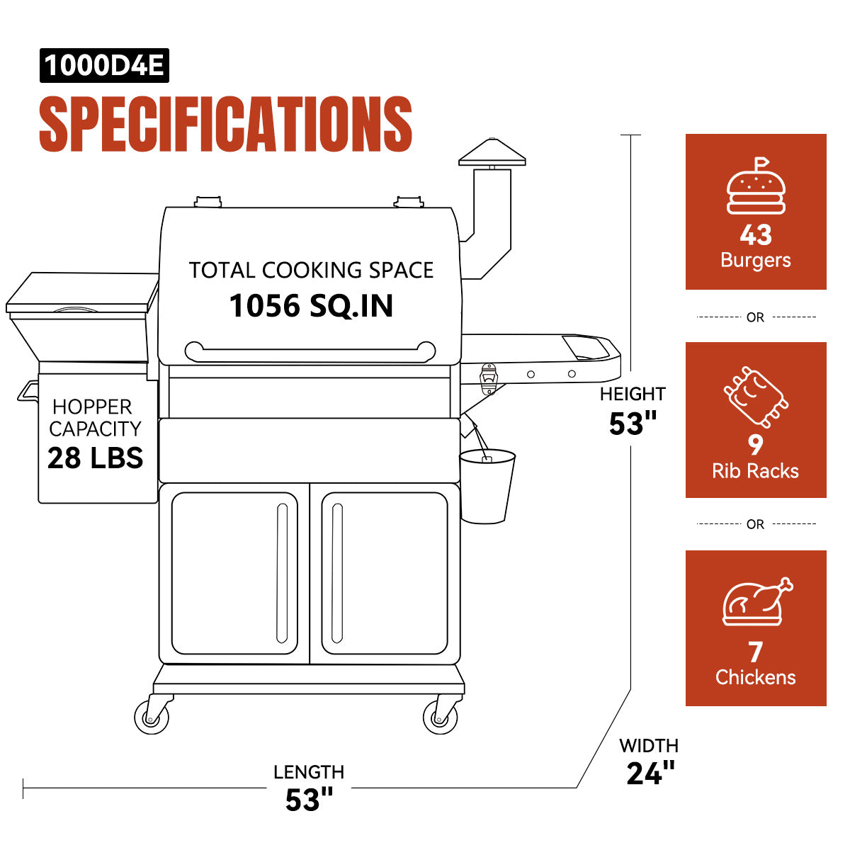 Z GRILLS BBQ LEGEND 1000D4E WIFI product view 4
