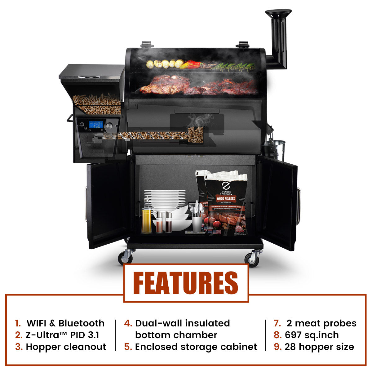 Z GRILLS 700D4E WIFI WITH CABINET product view 4