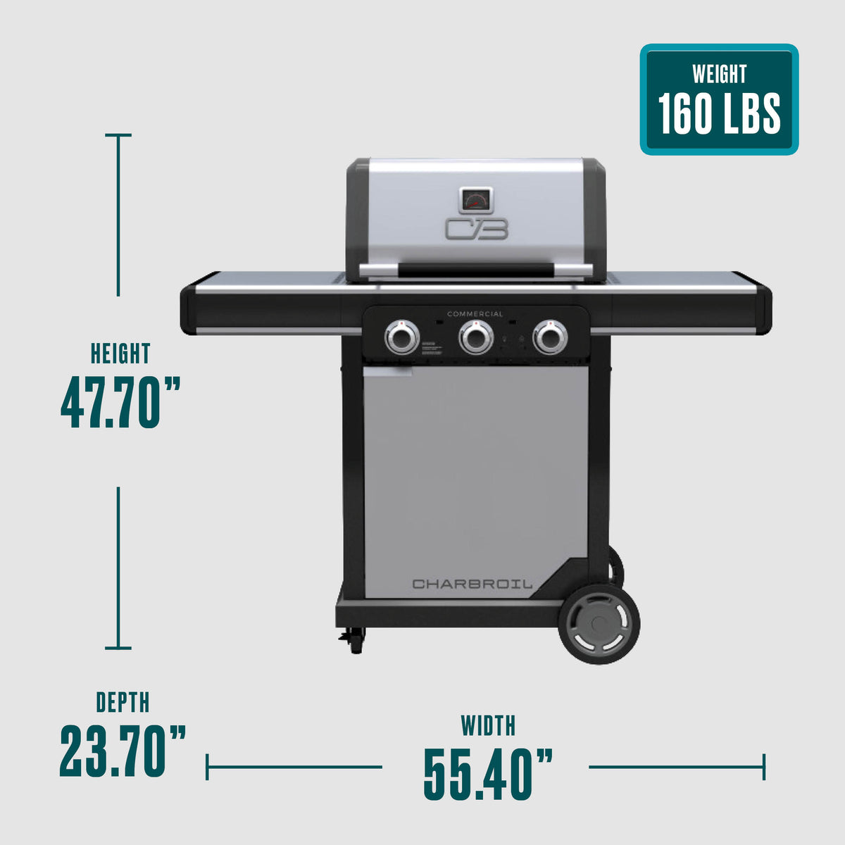 Char-Broil Commercial Series™ 3 Burner Gas Grill & Griddle product view 8