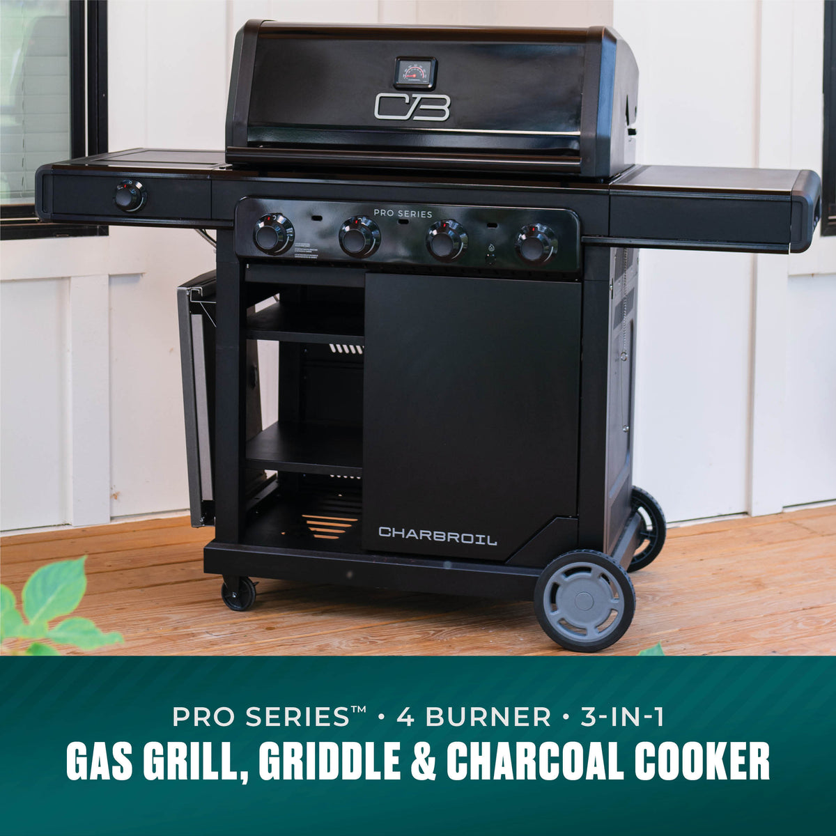 Char-Broil Pro Series™ 4-Burner Gas Grill and Griddle with Side Burner product view 1