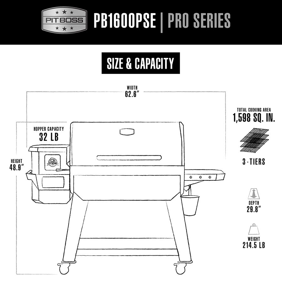 Pit Boss Pro Series 1600 Elite PSE Wood Pellet Grill product view 8