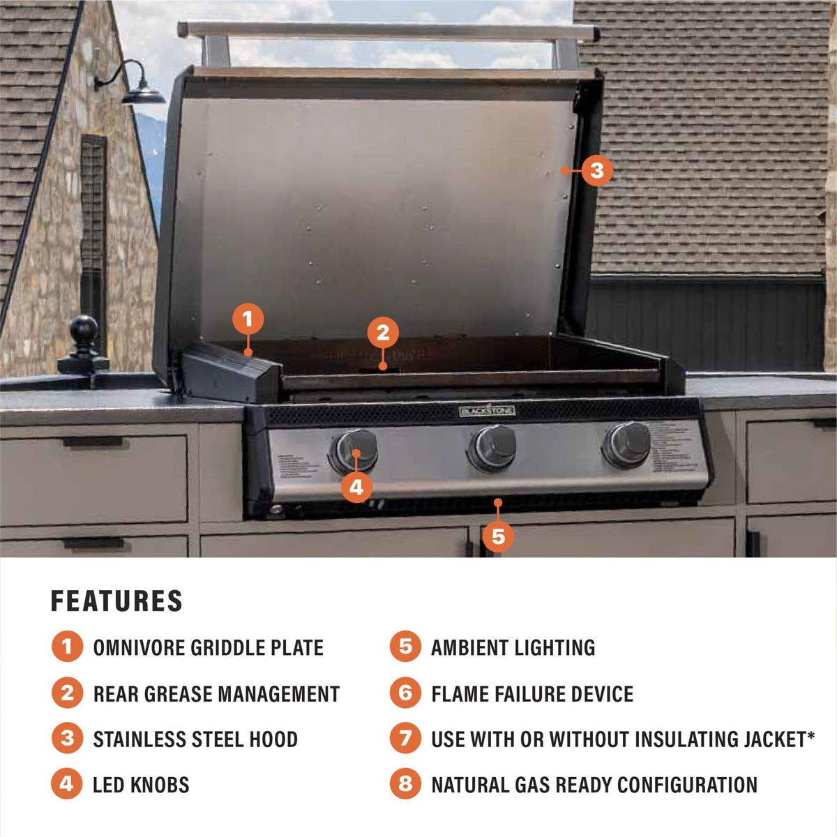 Blackstone 28" Built-in Griddle with Hood (Natural Gas) product view 3