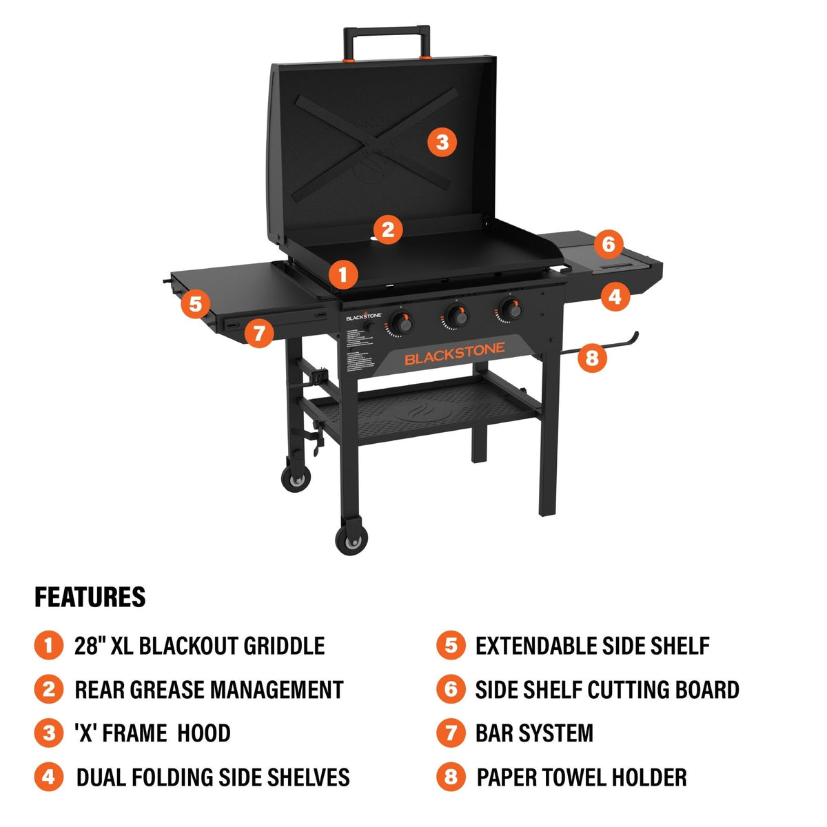 Blackstone 28” XL Griddle with Hood product view 4