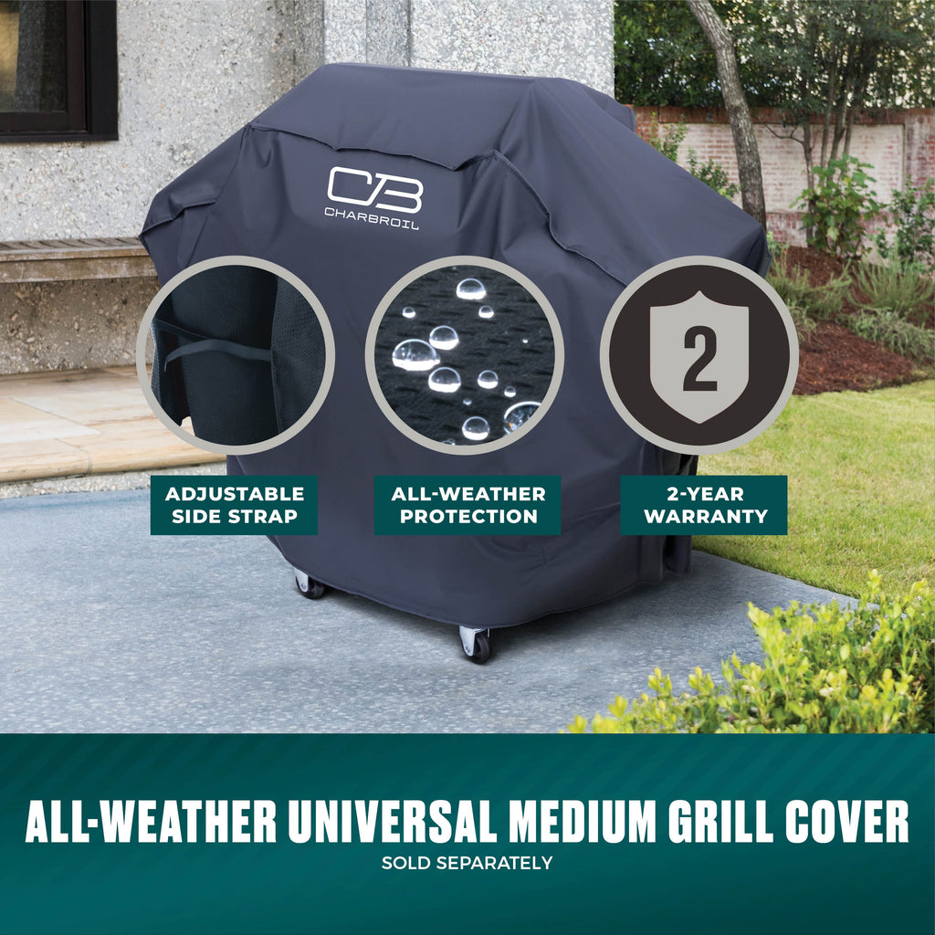 Char-Broil Performance Series™ 4-Burner Gas Grill with FlavorMax™ and Side Burner, (Sear Burner, Cabinet, Gray/Stainless Steel) product view 12