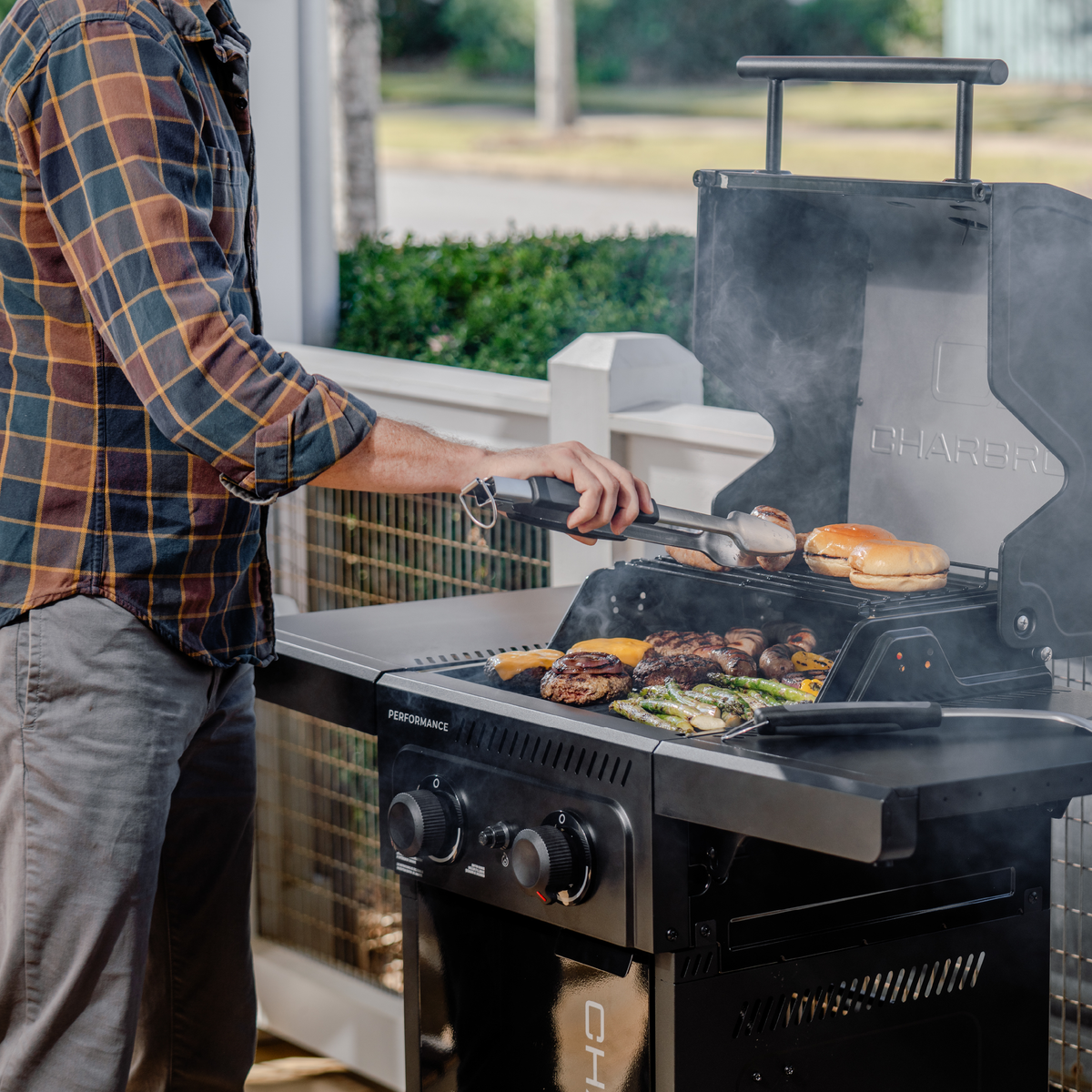 Char-Broil Performance Series™ FlavorMax™ 2 Burner Gas Grill Cabinet with Foldable Side Shelves Black product view 11