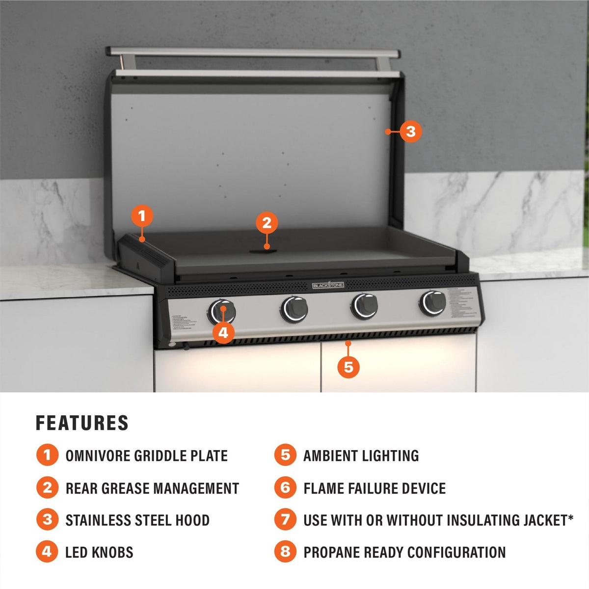Blackstone 36" Drop-in Griddle with Hood product view 3