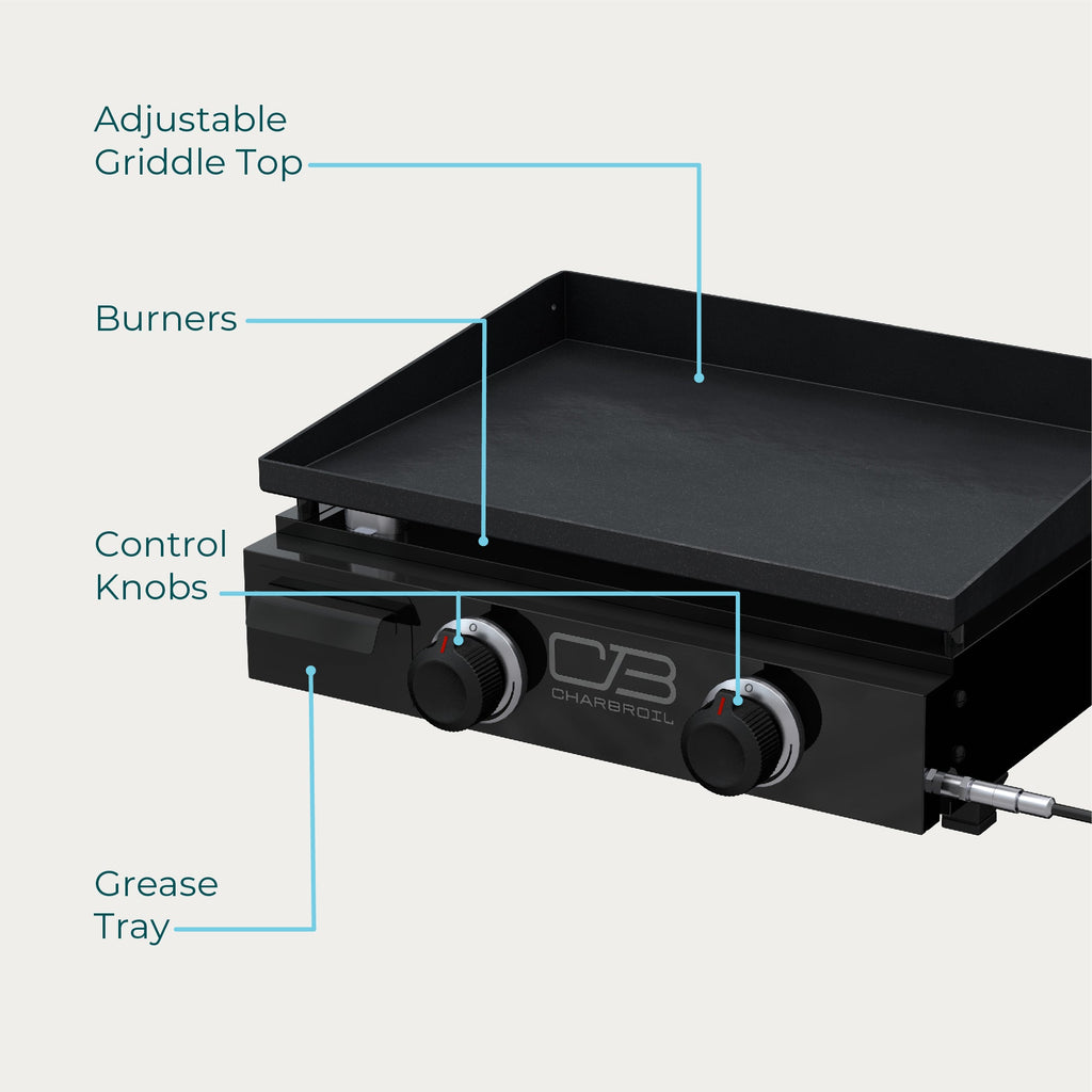 Char-Broil Charbroil® 22" Performance Series™ Portable Tabletop 2 Burner Propane Gas Griddle, Black 463614224 product view 1