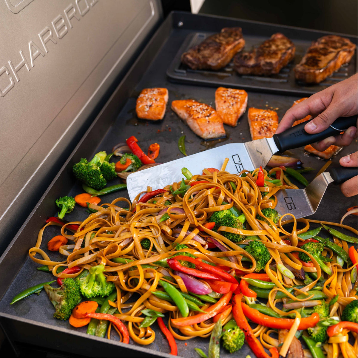 Char-Broil Charbroil® 36" Performance Series™ Deluxe Propane Gas Griddle with Cart 4 Burner Flat Top Grill, Black 463285924 product view 16