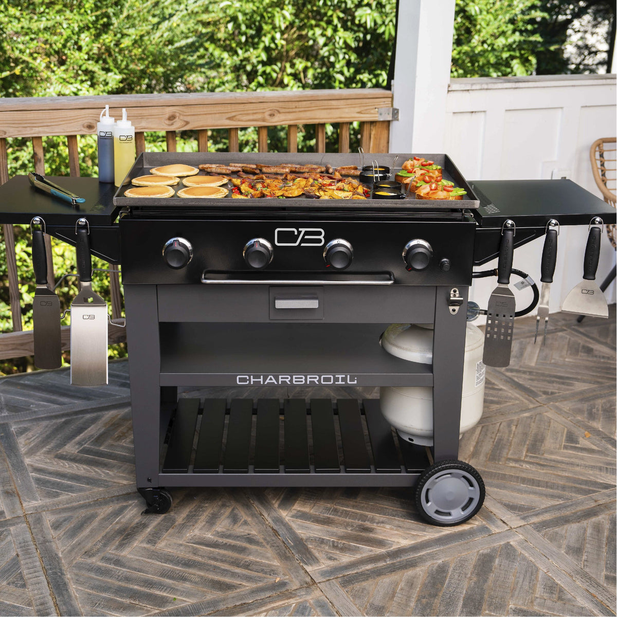 Char-Broil Charbroil® 36" Performance Series™ Propane Gas Griddle with Cart 4 Burner Flat Top Grill, Black 463259124 product view 16