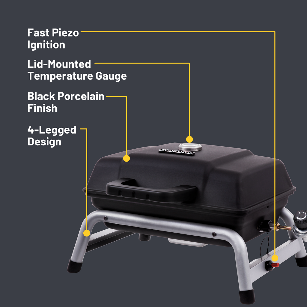 Char-Broil 1-Burner Portable Propane Gas Grill in Black product view 5