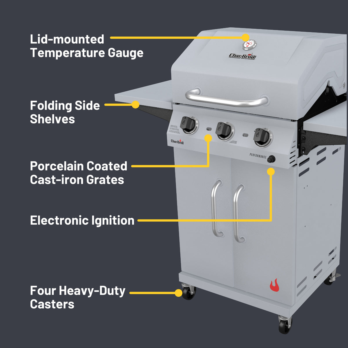 Char-Broil Performance 375 3-Burner Gas Grill Clay product view 5
