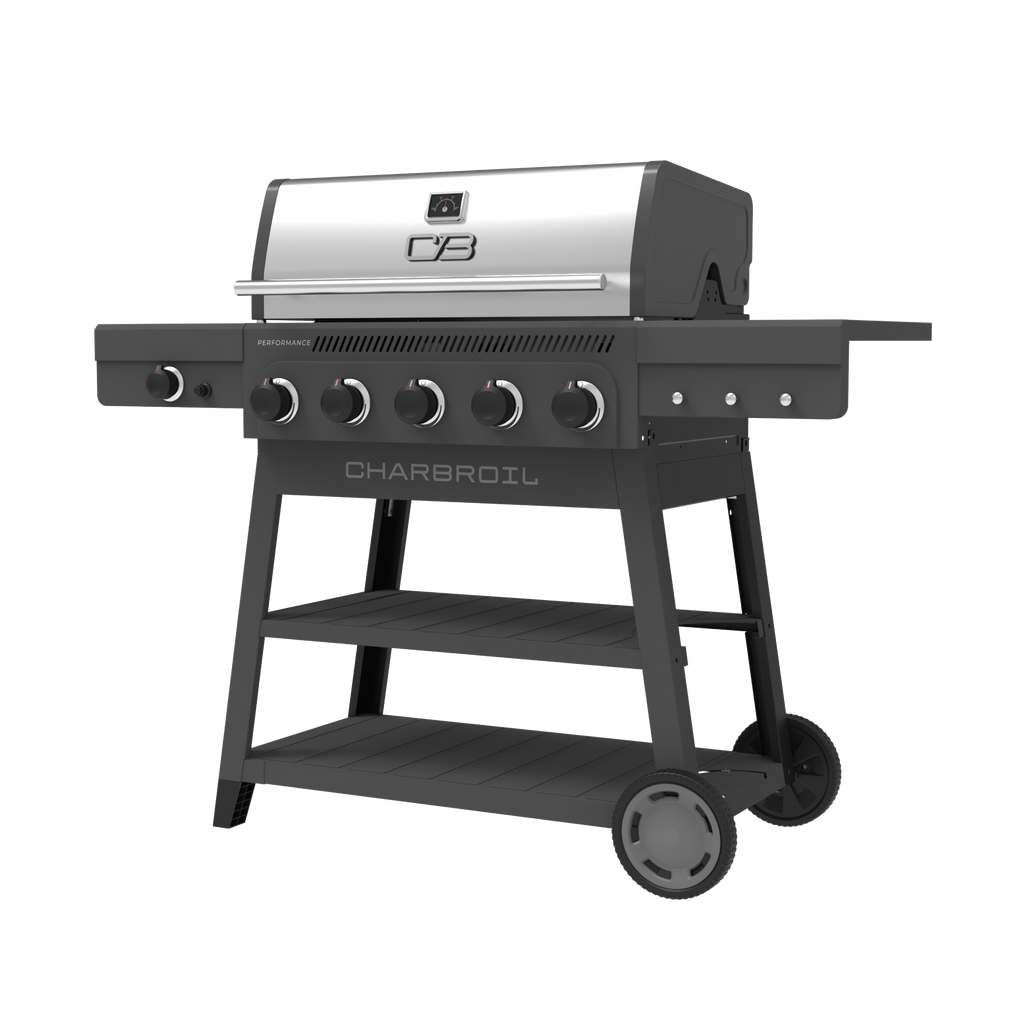 Char-Broil Performance Series™ FlavorMax™ 5 Burner Gas Grill Cart with Side Burner Gray product view 1