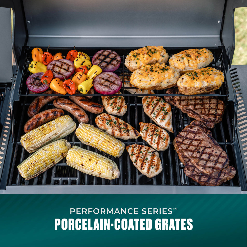 Char-Broil Performance Series™ 4-Burner Gas Grill with FlavorMax™ and Side Burner, (Sear Burner, Cabinet, Gray/Stainless Steel) product view 6