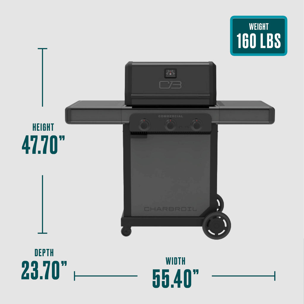 Char-Broil Commercial Series™ 3 Burner Gas Grill & Griddle (Black) product view 8
