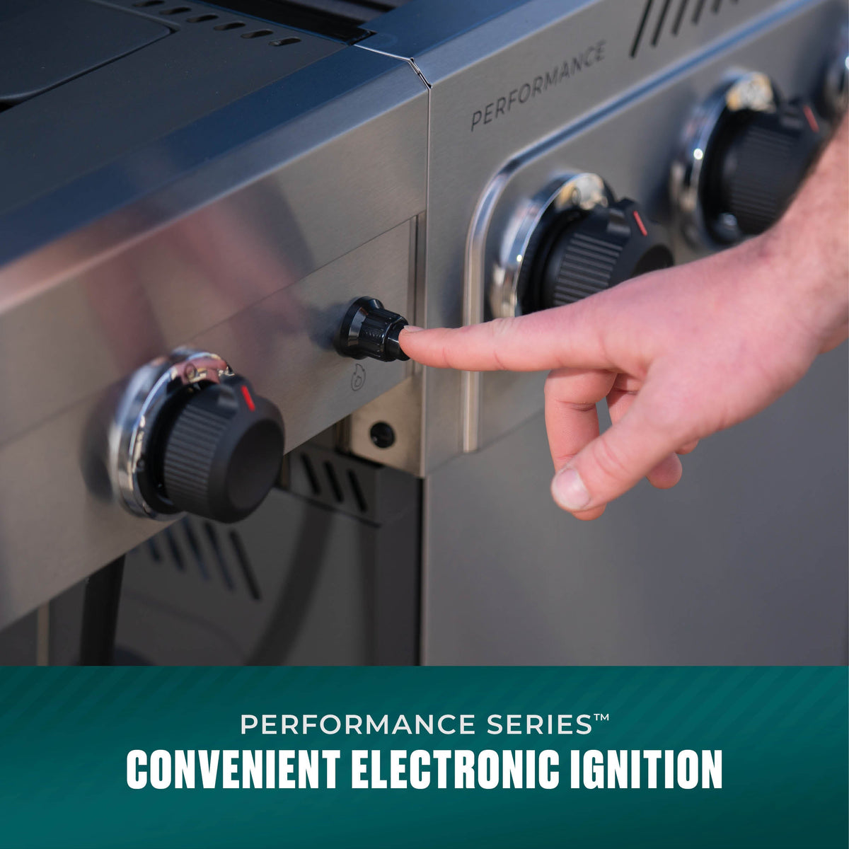 Char-Broil Performance Series™ 4-Burner Gas Grill with FlavorMax™ and Side Burner, (Sear Burner, Cabinet, Gray/Stainless Steel) product view 5
