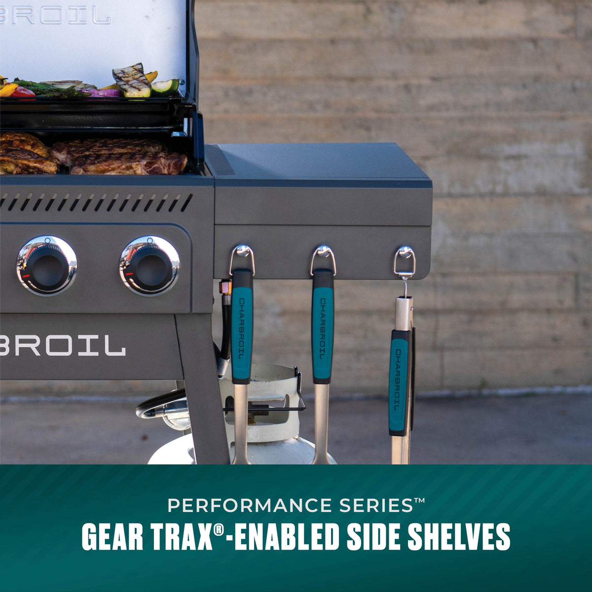 Char-Broil Performance Series™ 4-Burner Gas Grill with FlavorMax™ (Cart, Gray) product view 8