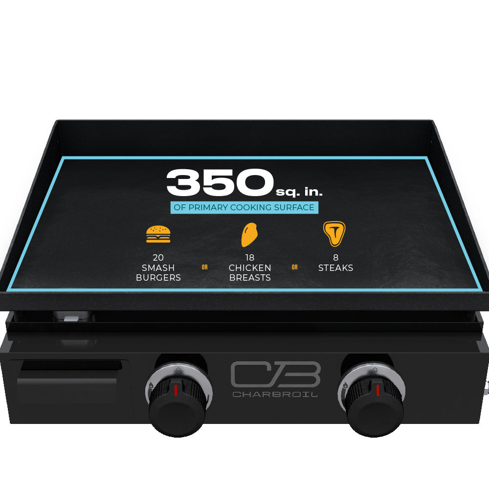 Char-Broil Charbroil® 22" Performance Series™ Portable Tabletop 2 Burner Propane Gas Griddle, Black 463614224 product view 5