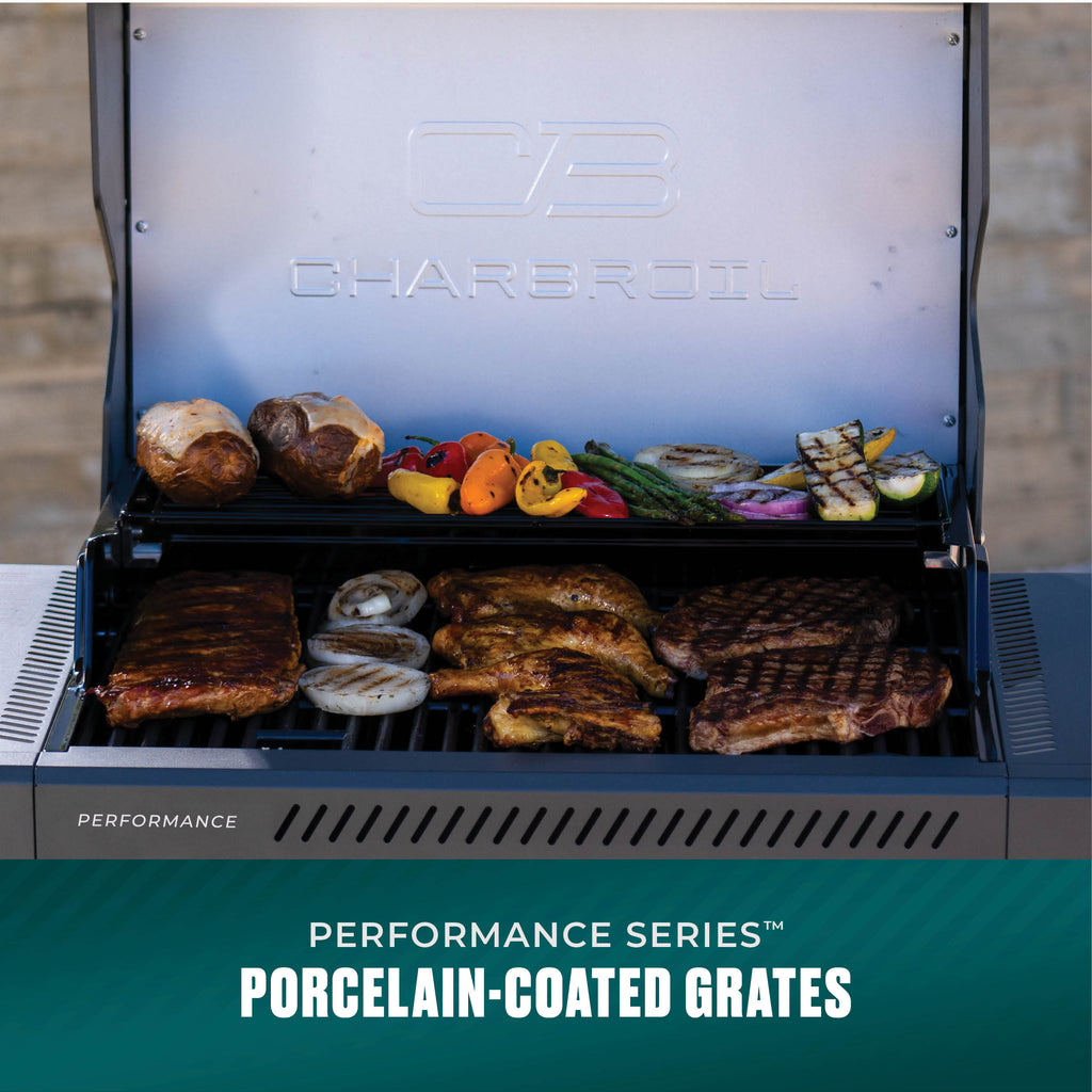 Char-Broil Performance Series™ 4-Burner Gas Grill with FlavorMax™ (Cart, Gray) product view 6