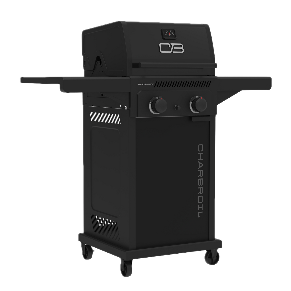 Char-Broil Performance Series™ FlavorMax™ 2 Burner Gas Grill Cabinet with Foldable Side Shelves Black product view 1