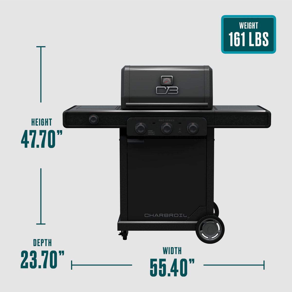 Char-Broil Pro Series™ 3 Burner Gas Grill & Griddle (Side Burner) product view 8