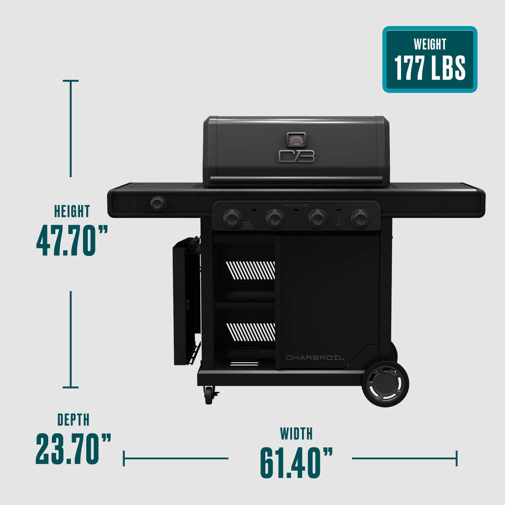 Char-Broil Pro Series™ 4-Burner Gas Grill and Griddle with Side Burner product view 9