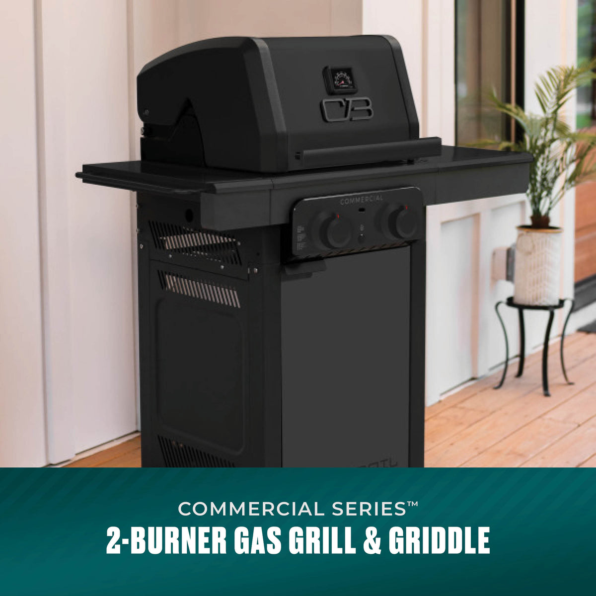 Char-Broil Commercial Series™ 2 Burner Gas Grill & Griddle (Black) product view 1