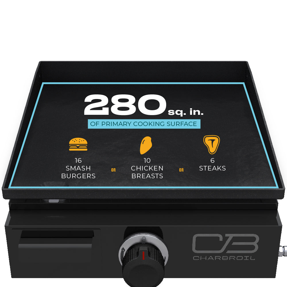 Char-Broil Charbroil® 17" Performance Series™ Portable Tabletop 1 Burner Propane Gas Griddle, Black 463614124 product view 8