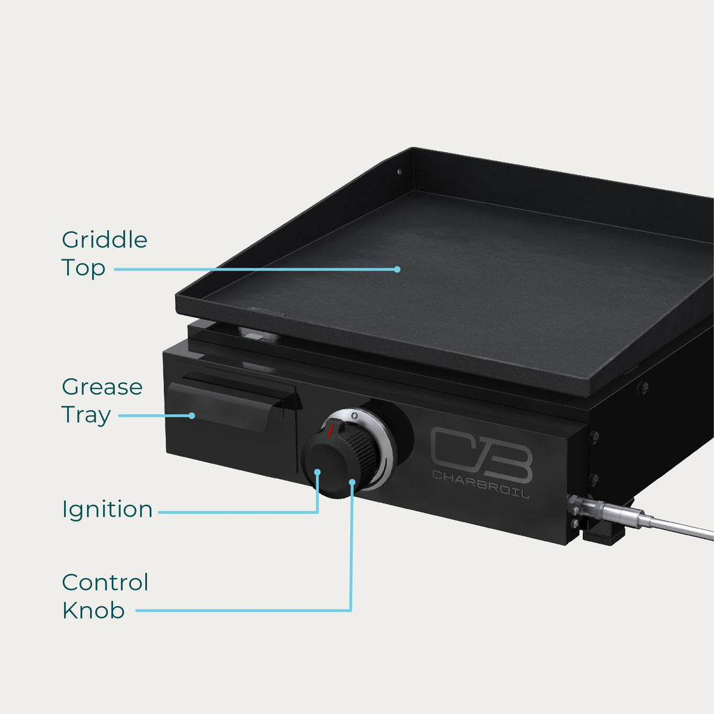 Char-Broil Charbroil® 17" Performance Series™ Portable Tabletop 1 Burner Propane Gas Griddle, Black 463614124 product view 10