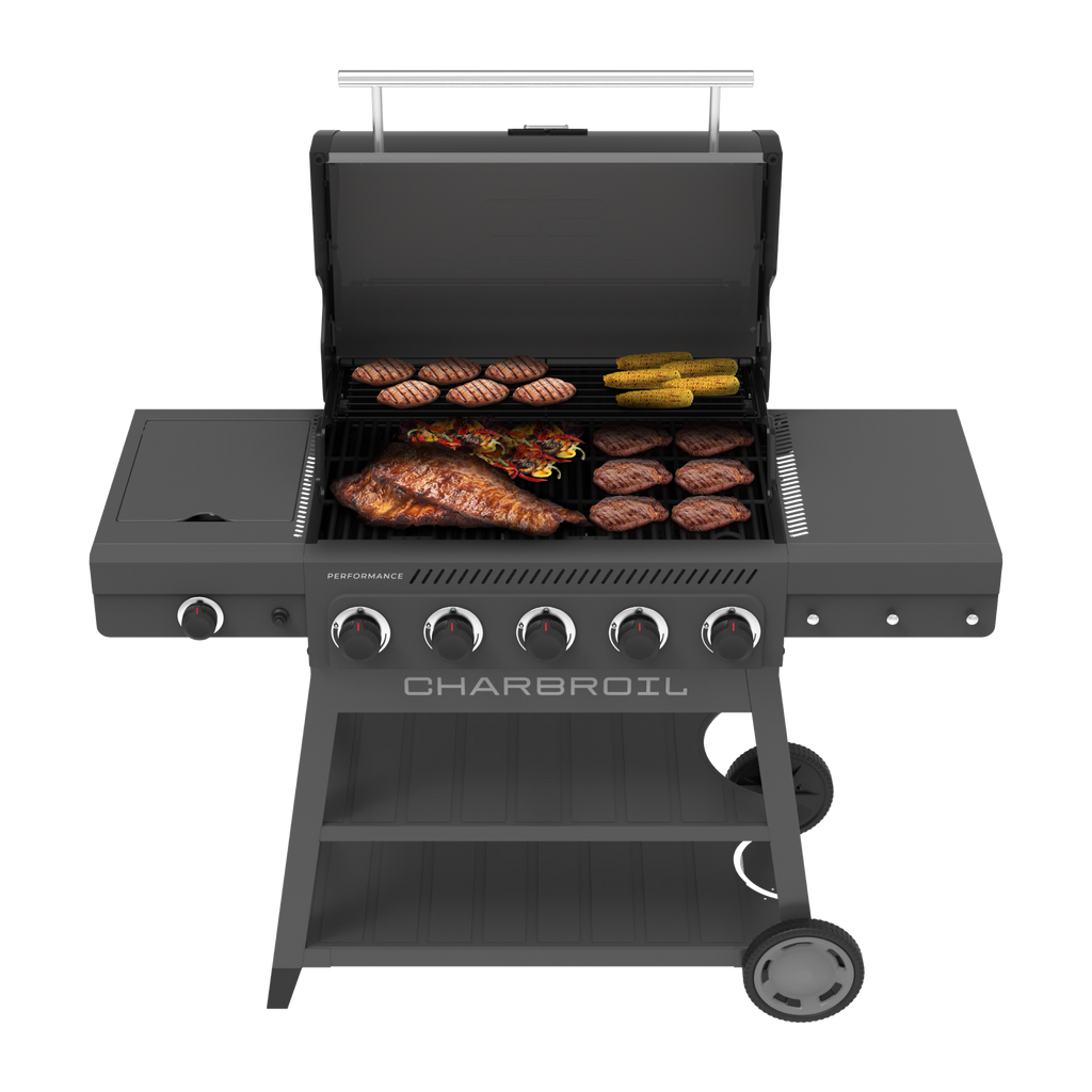 Char-Broil Performance Series™ FlavorMax™ 5 Burner Gas Grill Cart with Side Burner Gray product view 5